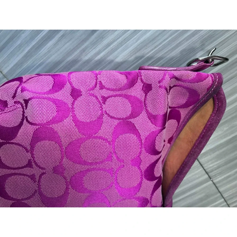 Coach Vintage Hamptons Monogram Clip Hobo Bag Pink 2000/Y2K Era